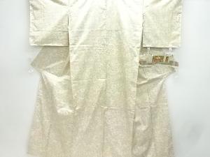 草花模様織出し本場白大島紬着物